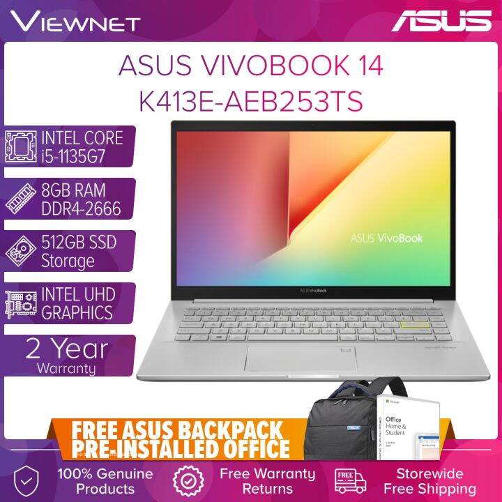 ASUS VIVOBOOK 14 K413E-AEB253TS K413E-AEB251TS INTEL i5-1135G7 8GB DDR4 ...