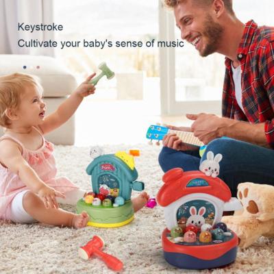 2021Infant Children Luminous Sounding Hammer Baby Puzzle Electric Musical Hit Hamster Kids Educational Parent-child Interactive Toys
