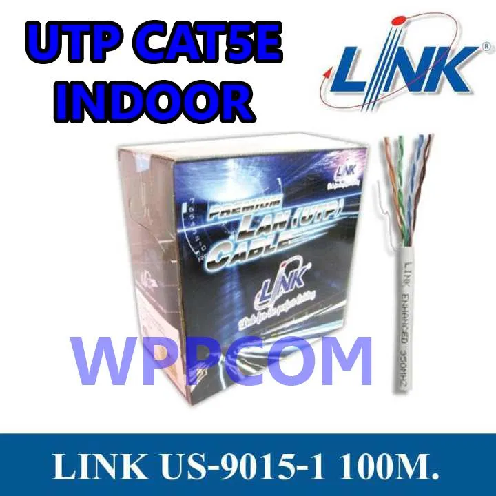 สาย LAN UTP Cable CAT5E LINK รุ่น US90151 INDOOR 100M Lazada.co.th