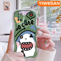 YIWESAN เคสสำหรับ Realme 7 Pro C17 7i Narzo 20 Pro ลายการ์ตูนปลาฉลามน่ารักเคสโทรศัพท์โปร่งใสเนื้อครีมนิ่มใหม่ปลอกซิลิโคนป้องกันเลนส์กล้องเคสใส