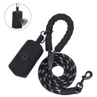 【CW】 Durable Large Dog Leash With Waste Poop Dispenser Training Rope Medium Big Leashes Lead