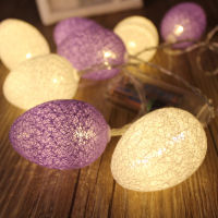 Cotton Egg Ball LED String Lights Fairy Garland Christmas Decorations for Home Outdoor Navidad New Year Gifts Battery Operated