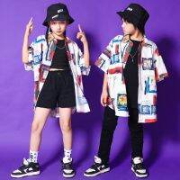 [COD] Middle and big children girls costumes shorts flower shirts boys cool models hip-hop