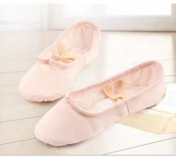 Girls Ballet Shoes - Kids Canvas Fabric Ballet Dance Shoes