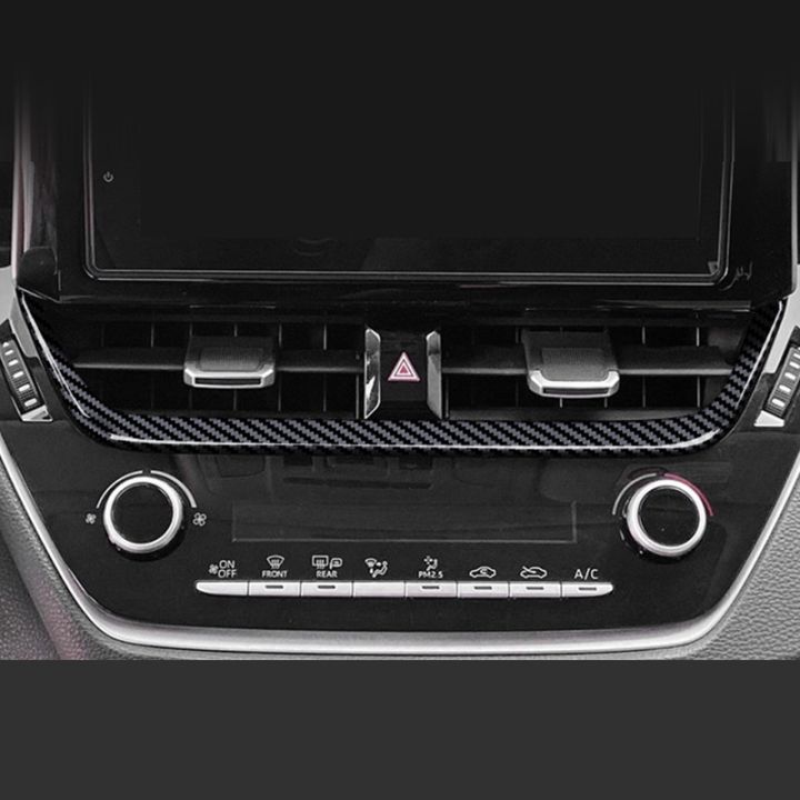 abs-carbon-fiber-center-console-dashboard-navigation-air-vent-frame-cover-trim-for-toyota-corolla-cross-2021-2022
