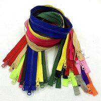 ☒▬∈ 1pcs double zippers 5 80cm 90cm 100cm plastic resin double zippers colored clothes sliders clothes bags sewing materials