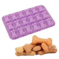 【Ready Stock】 ◑✠ C14 18 Cavity 3D Sugar Fondant Cake Dog Bone Form Cutter Cookie Chocolate Silicone Molds Decorating Tools Pastry Baking Molds