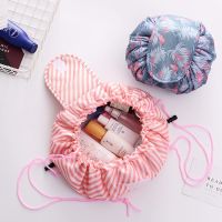 Women Drawstring Cosmetic Bag Travel Storage Makeup Bag Organizer Foldable Make Up Pouch Portable Waterproof Toiletry Case