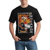 Endeavor Enji Todoroki Angry Hip Hop T-Shirts Mens My Hero Academia Pattern Printed T Shirts Round Neck Original Tshirt Cotton