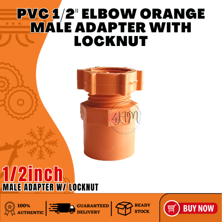 4hmc 12 Pvc Orange Electrical Male Adapter With Locknut Sold Per Piece Lazada Ph 2560