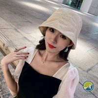 Makayo Fashion พร้อมส่งจากไทย หมวกบัคเก็ต ลายผ้าย่น กันแดดระบายอากาศ Bucket Hats[พร้อมส่ง]