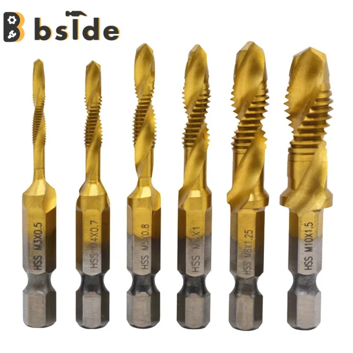 Bside Tool Store Pcs M M Hex Shank Titanium Plated Hss Screw