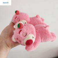 LOUISIS ชมพูอ่อน Lotso ของเล่นตุ๊กตาของขวัญเสน่ห์เคสมือถือผู้หญิงตุ๊กตาผ้ากำมะหยี่พวงกุญแจกระเป๋าหมีพวงกุญแจ