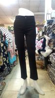 กางเกงทำงาน เอว 26 - 42 กางเกงสแลค สีดำ กางเกงขายาว กางเกงผ้าฮานาโกะ ขาเดฟ