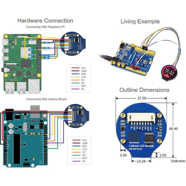 1-28inch-round-display-lcd-screen-module-gc9a01-spi-communication-rgb-65k-color-support-raspberry