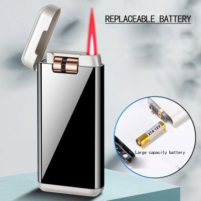 Survival kits Electronic Induction Inflatable Lighter Windproof Metal Roller Touch Gold Fashion Dual Battery Lighters Survival kits