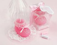 10pcs Pink Sock Shoe Candle Wedding Baby Shower Birthday Souvenirs Gifts Favor Packaged with box