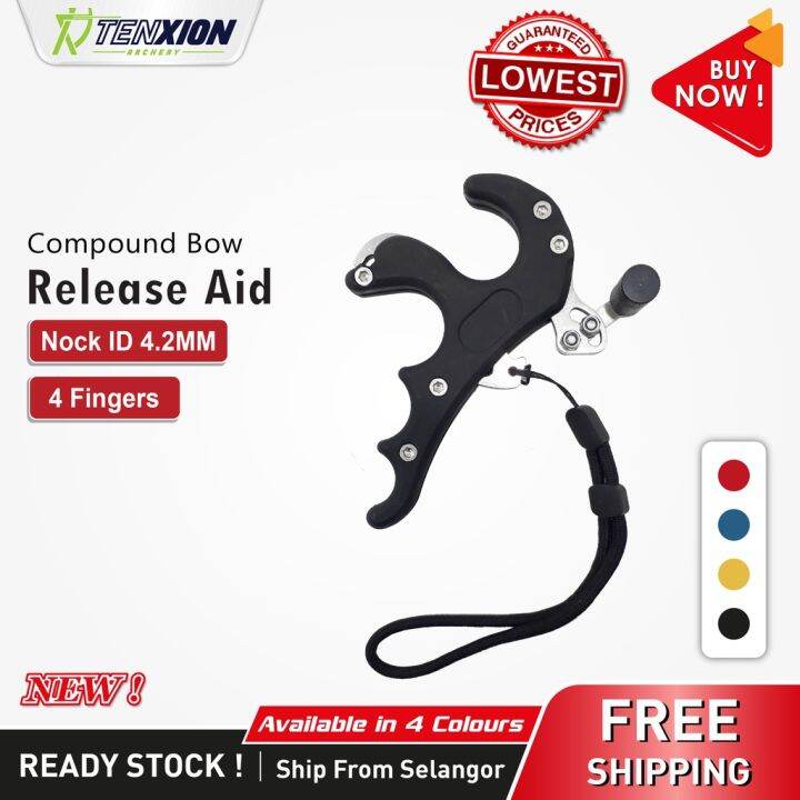 TenXion Archery 4 Fingers Metal Release Aid Adjustable Compound Bow