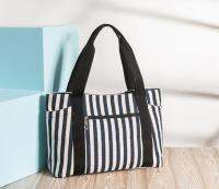 ยุโรปและอเมริกาแฟชั่นผู้หญิง S Stripes สุภาพสตรีไหล่กระเป๋า Tote Mommy ผ้าใบ Baghot