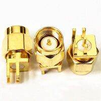 Gold-plated SMA-JE SMA male header  offset pin 1.6mm plug-in board  internal thread  internal needle  RF coaxial connector Electrical Connectors