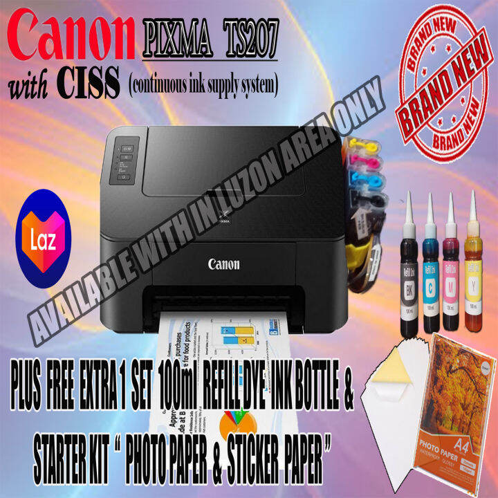 CANON PIXMA TS207 Stylish and Compact Printer CONVERTED TO (CISS