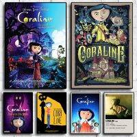 นอร์ดิกอะนิเมะภาพยนตร์ Coraline โปสเตอร์สุนทรียศาสตร์สยองขวัญแม่มดคำคมผ้าใบจิตรกรรมฝาผนังศิลปะห้องนั่งเล่นตกแต่งตกแต่งห้องครัวใหม่