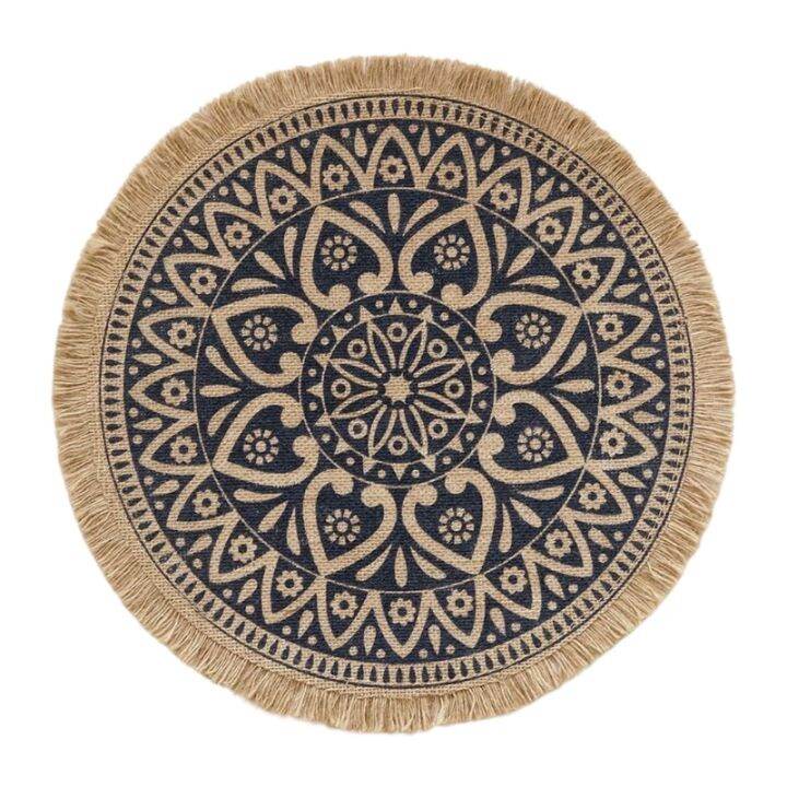 cw-mandala-round-placemat-boho-woven-macrame-fringe-tassels-table-resistant-cup-plate-coaster