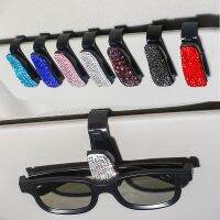 Mount Sunglasses Clip Holder Rhinestone Bracket Car Decoration Accessories