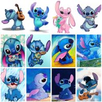 （Jinxiu cross-stitch）การ์ตูนภาพวาดเพชรปักครอสติช Lilo Stitch Nani ทรงกลม DIY 5D ภาพปักเพชรพลอยเทียมของขวัญศิลปะ