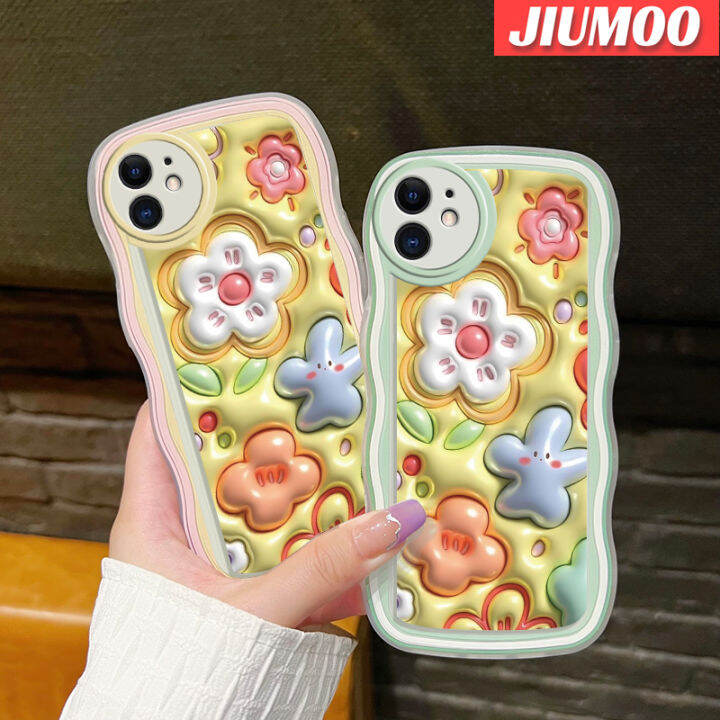 jiumoo-เคสโทรศัพท์ปลอกสำหรับ-samsung-galaxy-a22-4g-a22-5g-เคส3d-ลายดอกไม้สีสันสดใสเคสโทรศัพท์กรอบซิลิโคนนิ่มใสแบบแฟชั่นเลนส์กล้องถ่ายรูปเคสโปร่งใสป้องกันการกระแทก