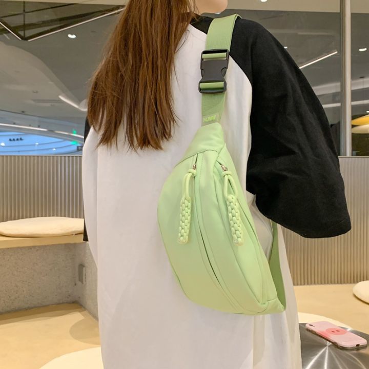 zongsheng-กระเป๋าแฟชั่นลำลองผู้หญิง-กระเป๋าคาดเอวแบบเรียบง่ายสำหรับฤดูร้อนสีทึบ2023ins