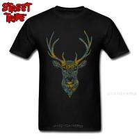 Deer Elusive Tops Tees Student T-Shirts Men Simple Style Tshirts Funky 3D Short Sleeve Cotton Clothes Black Vintage T Shirts 【Size S-4XL-5XL-6XL】