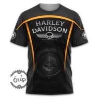 Limited Edition Harley-Davidson Mens All Over Full 3D Black T-Shirt Size S-5XL