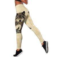 [COD] Womens Leggings Wolf Printed Stretch Pants Ladies Thin Top Female Bottoms Jogging 2023 1