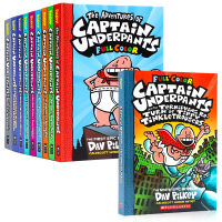 Underwear Superman captain color edition 10 full set of English original Captain Underpants #1-10 hardcover full-color cartoon humor series Dog Man and author DAV Pilkey Xuele