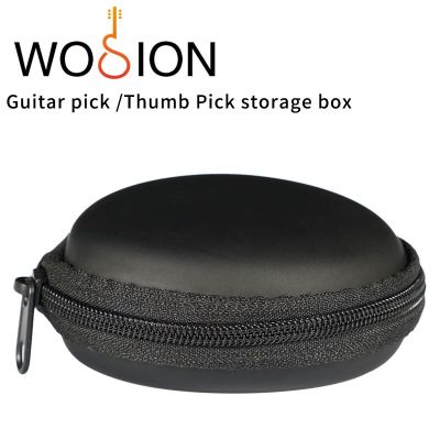 Wosion    Guitar pick storage box. The black storage zipper box bag can carry multiple picks，thumb picks. easy to carry. Guitar Bass Accessories