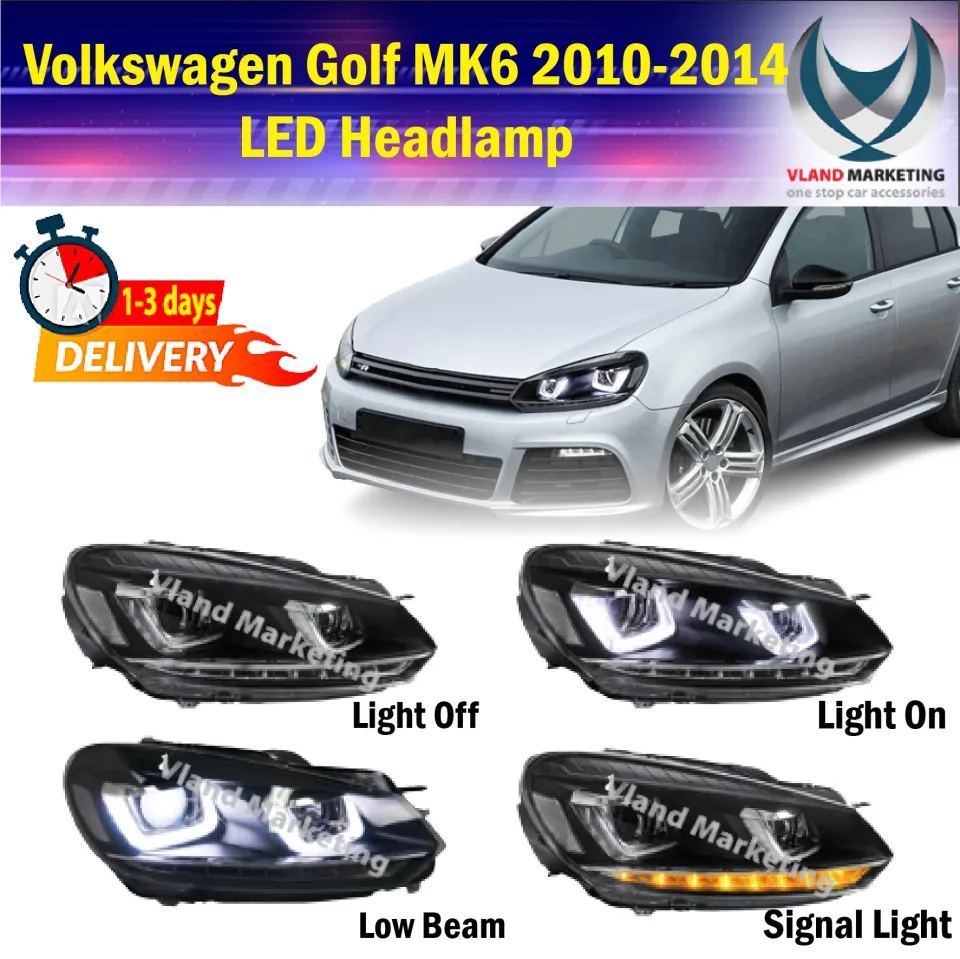 For 2010-2014 Volkswagen Mk6 Golf 6 Dual U-Bar LED Projector