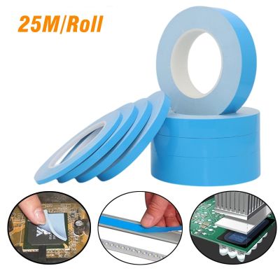 25M Double Side Thermal Conductive Adhesive Tape, Width 5/10/15/20/25/30/40mm Heat Transfer Tape for Chip PCB LED Strip Heatsink