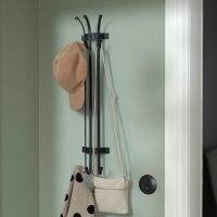 ที่แขวนผ้า ที่แขวนของ แนวตั้ง, เหล็กเคลือบสีดำ ขนาด 9X64X14 ซม. Vertical clothes hanger, black coated steel