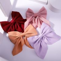 Korean Big Hair Bow Ties Hair Clips Satin Two Layer Butterfly Bow For Women Bowknot Hairpins Trendy Hairpin Girl Hair Accessorie