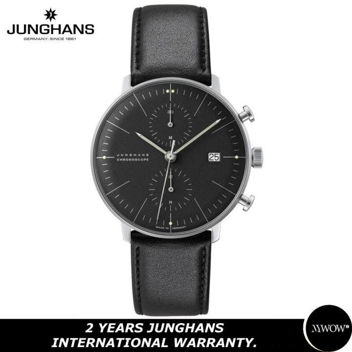 Junghans Max Bill Chronoscope 027 4601.00 Automatic Black Leather