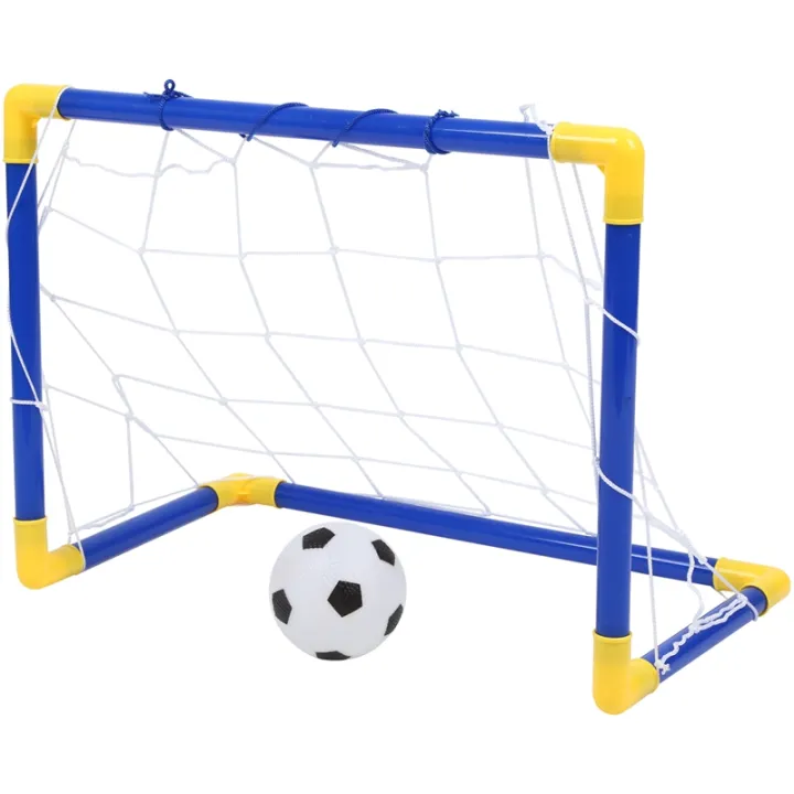 Indoor Mini Folding Football Soccer Ball Goal Post Net Set+Pump Kids