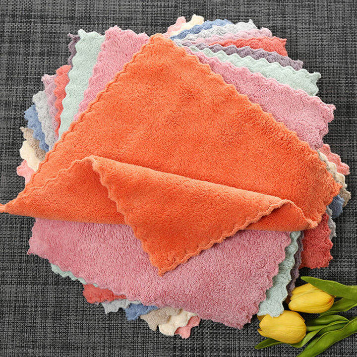 cw-4-pcsset-hand-towels-small-25x25cm-coral-fleece-solid-color-face-towel-for-kids-good-water-absorption-dish-towel-bath-towel