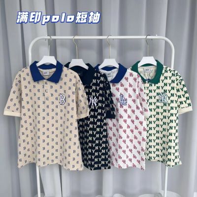 2023 Summer Ml New Retro Printed Casual All-Match Same Earrings For Couple Polo T Shirt 032306