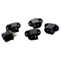 5 Pcs 2.1x5.5mm Female DC Power Plug Jack Socket Black