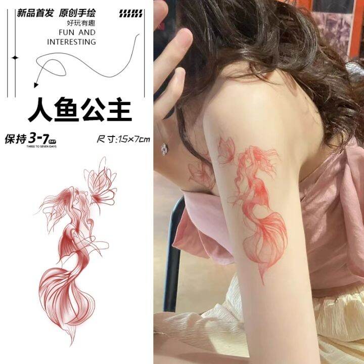 color-tattoo-stickers-waterproof-female-long-lasting-mermaid-princess-flower-arm-tattoo-stickers-high-quality-tattoos-cover-scars