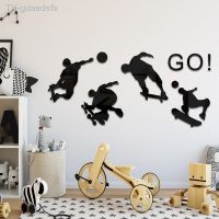 ✺❣☽ 1set Skateboarding juvenile living room acrylic mirror wall bedroom self-adhesive decoration childrens TV