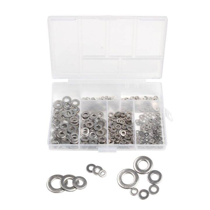 500-buah-mulit-size-m1-6-m2-m2-5-m3-m4-m5-304-stainless-steel-flat-washer-plain-washer-gasket-bermacam-macam-kit