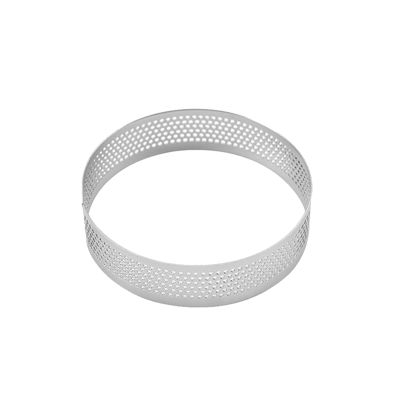 18Pcs 6cm Tart Ring Stainless Steel Tartlet Mold Circle Cutter Pie Ring Heat-Resistant Perforated Cake Mousse Molds