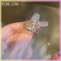 [KUNLIAN] แหวนเพทายรูปตัวยูแบบปรับได้ของเด็กผู้หญิงเครื่องประดับฮิปฮอปสำหรับผู้หญิงของขวัญเครื่องประดับแฟชั่นเกาหลีดีไซน์ใหม่